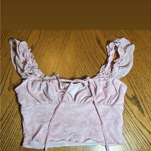 Women's Pink Ruffled Top